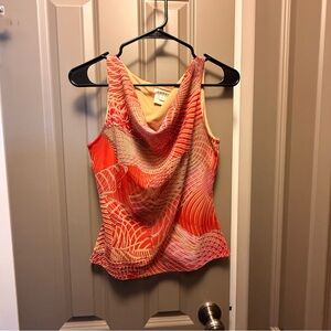 Vintage Red/Orange Patterned Women's Top